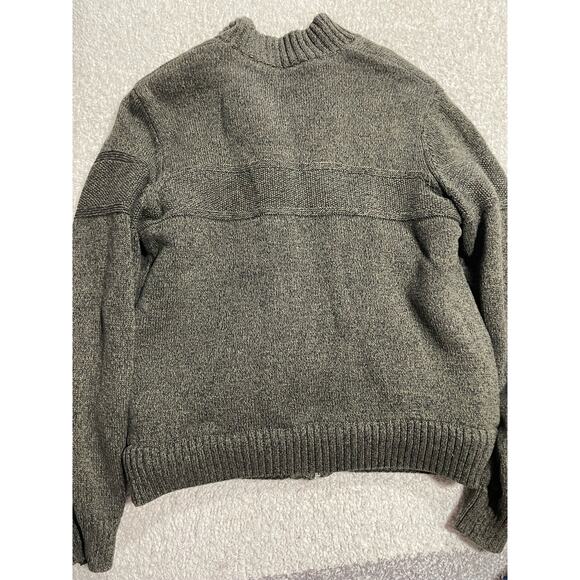 Boston Traders Sweater Sherpa Lined Cable Knit Full Zip Men's Large Olive Green - Picture 7 of 10